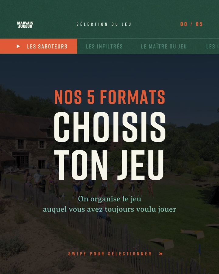 🔎 Découvrez nos différents formats de jeux inspirés des jeux les plus populaires et que vous connaissez forcément !

🧱 On organise le séjour et le jeu ou seulement le jeu durant votre événement !

👥️ Peu importe la taille de votre groupe, vos envies ou vos contraintes on vous proposera toujours le format le plus adapté !

❓️Oserez vous défier vos amis, vos collègues, vos proches ?

📄 Contactez nous !

🧷 Lien en bio.