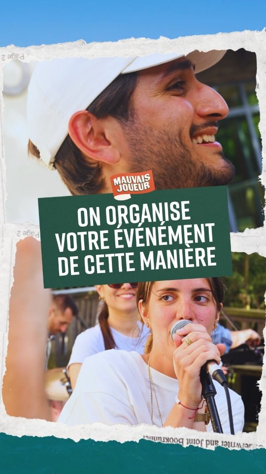 On organise le jeu auquel vous avez toujours voulu jouer !

Nous sommes Mauvais Joueur, nous sommes une agence événementielle, nous organisons de séjours de jeux à tailles humaines.

Que ce soit pour les pros ou les particuliers on organise soit uniquement le jeu soit tout le séjour à 100%.

Séminaire, cousinade, soirée, EVG, EVJF...
En équipe, entre collègues, en famille...
Pour 10 ou 100+ personnes
Partout en France !

Bien plus qu'un teambuilding, bien plus qu'un séminaire, bien plus qu'un simple séjour, une expérience !

On organise votre prochain événement dès maintenant !

Contactez nous ! lien en bio !

#séminaire #teambuilding #événement #jeux #animation